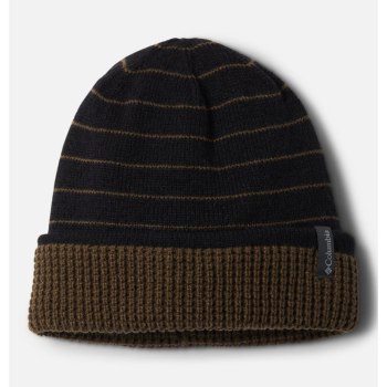 Columbia Ženske Vunene Kape - City Trek Reversible Crne Prugice Maslinasto Zelene | FLRP-15346